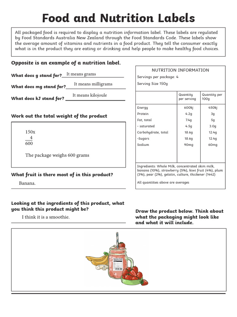 Nutrition Label Example and Analysis | PDF | Nutrition Facts Label | Foods