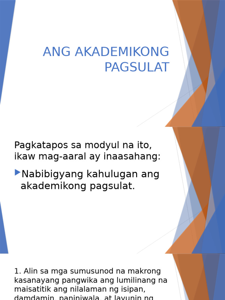 Fil Sa Piling Larang Week 1 | PDF