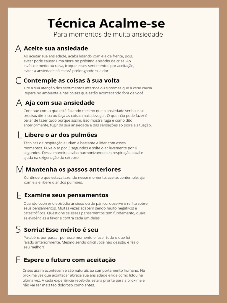 Técnicas que vão te ajudar com a crise de ansiedade (3) | PDF ...