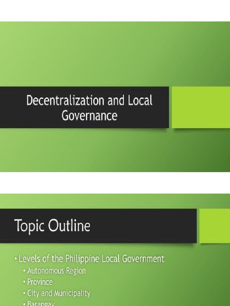 L9 Decentralization and Local Governance | PDF