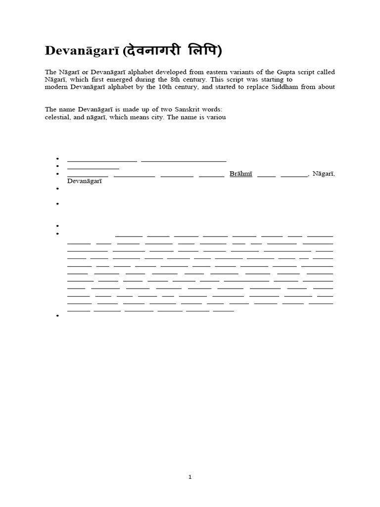 Overview of Devanāgarī Script | PDF | Languages Of Asia | Languages Of ...