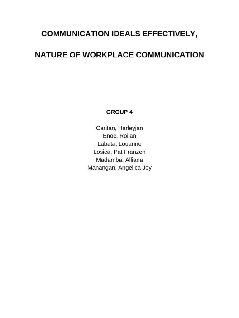 Effective Workplace Communication Strategies | PDF | Communication ...