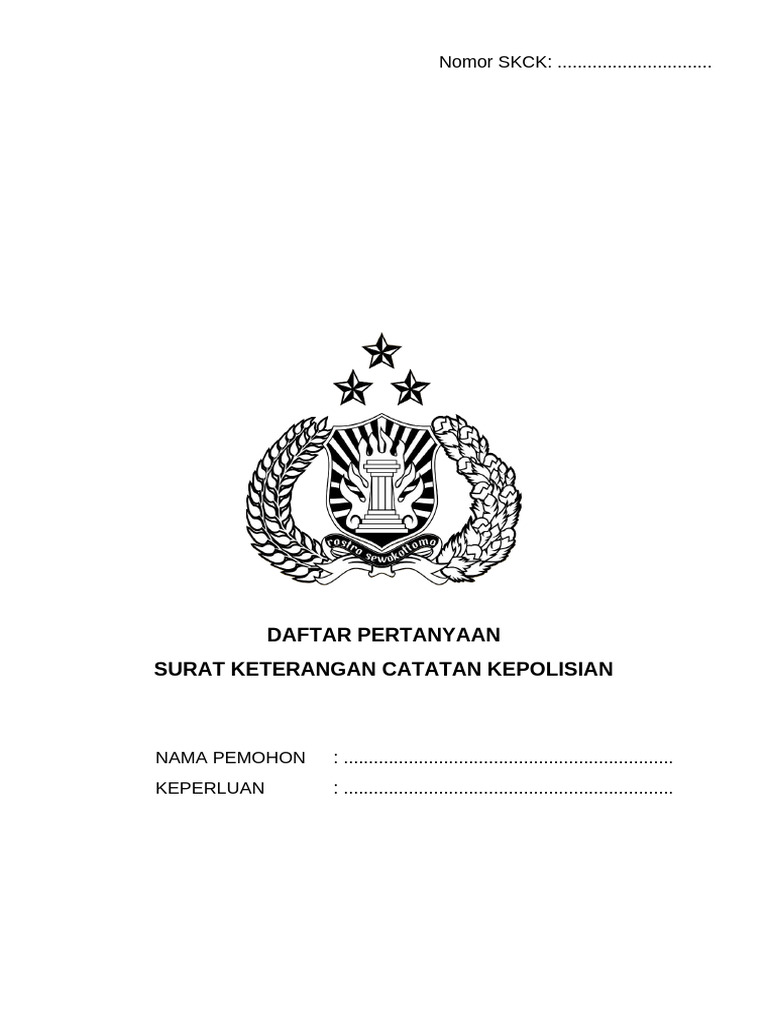 Contoh Pengisian Formulir SKCK | PDF