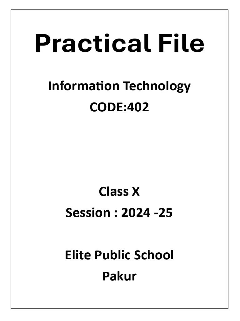 Class 10 practical file pdf