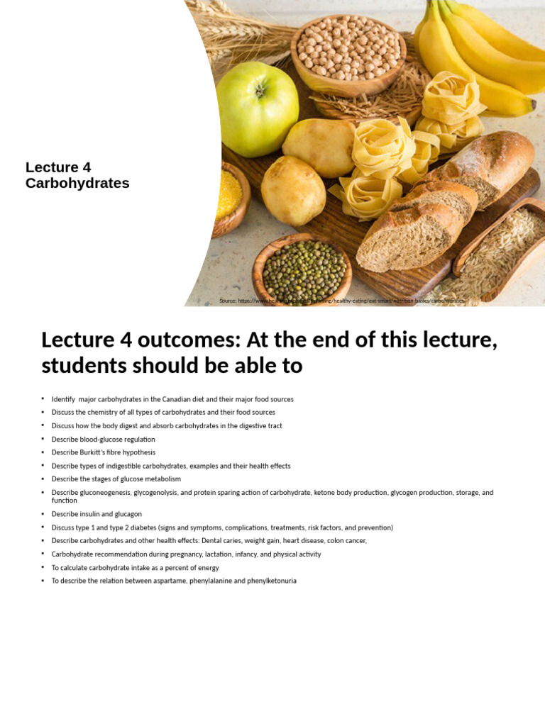 Lecture+4+ +2023+Carbohydrates%C2%A0 | PDF | Carbohydrates | Diet ...