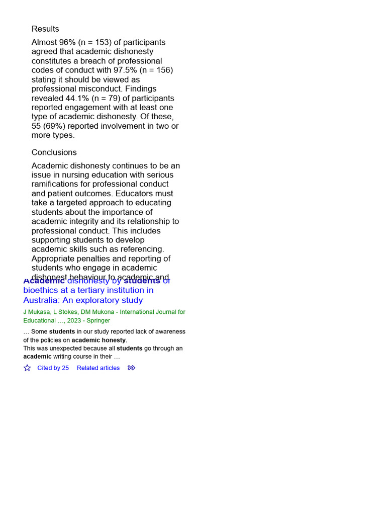 Understanding Academic Dishonesty in Nursing | PDF | Academic ...