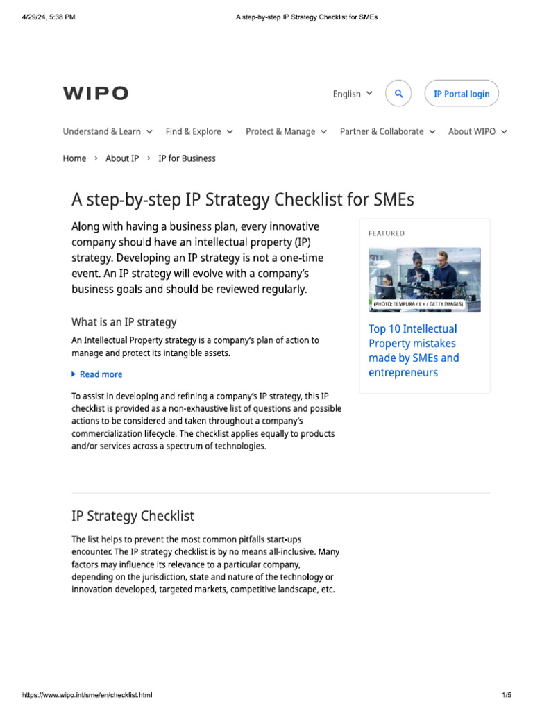 Ip Statery by Wipo | PDF