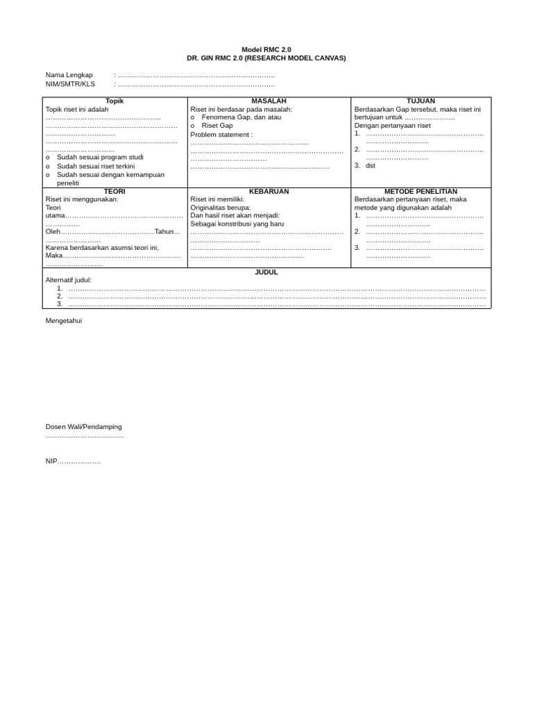 Model RMC 2.0 untuk Riset Terkini | PDF
