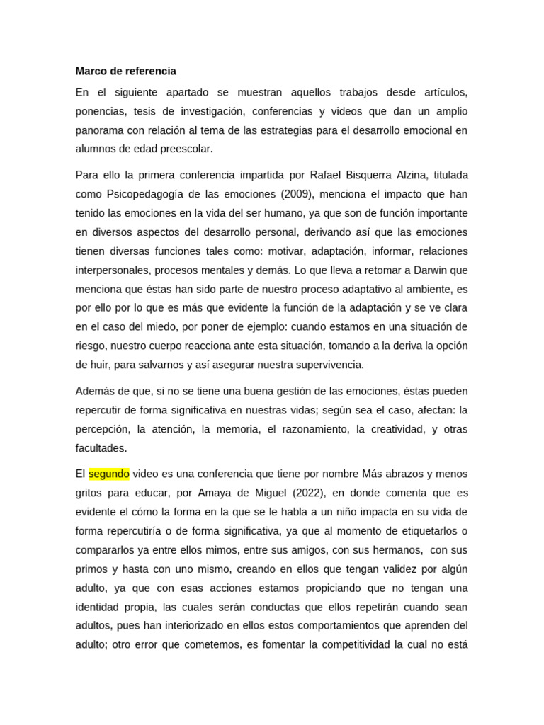 Marco de Referencia y Marco Teorico | PDF | Las emociones | Aprendizaje