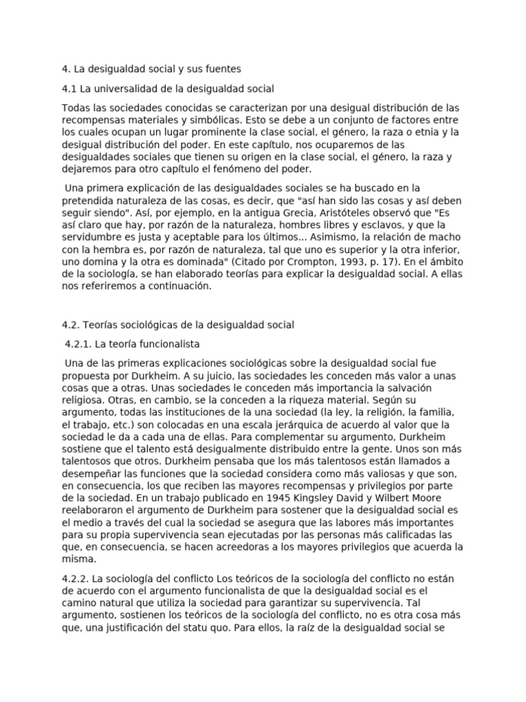Fuentes de la desigualdad social | PDF | Estratificación social | Casta