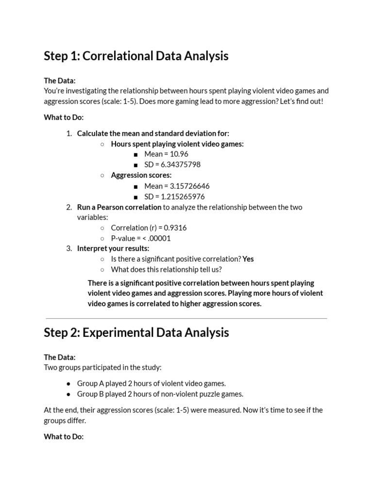 Video Games and Aggression Analysis | PDF
