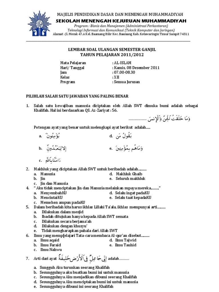Bank Soal Aik