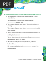 Class 3 Pronouns Worksheet with Answers | PDF | English Grammar | Pronoun