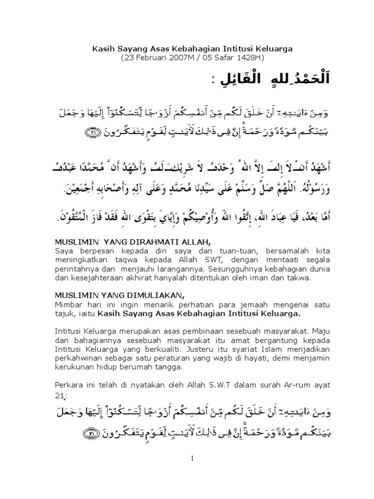 Kasih Sayang Asas Kebahagian Keluarga