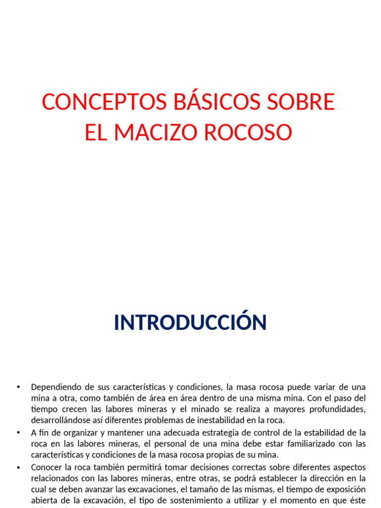 Características del Macizo Rocoso en Minería | PDF | Roca (geología ...