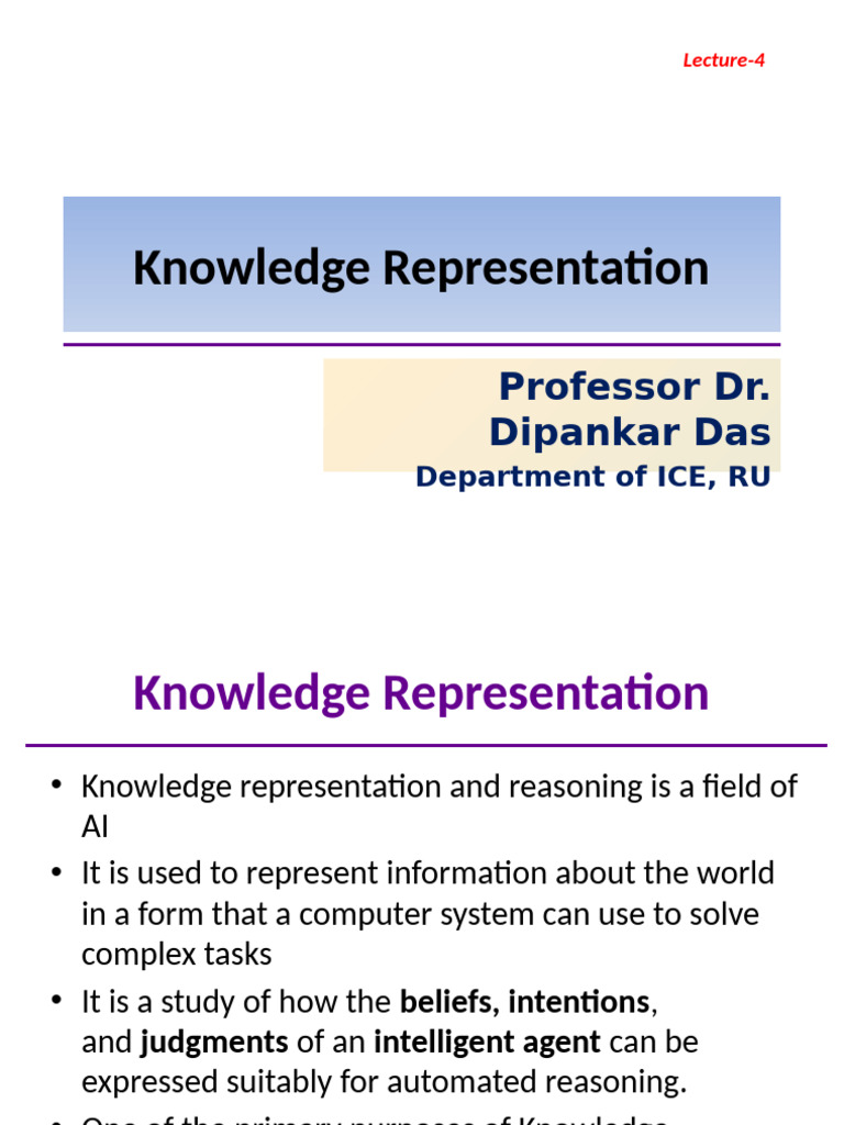 Understanding Knowledge Representation in AI | PDF | Knowledge ...