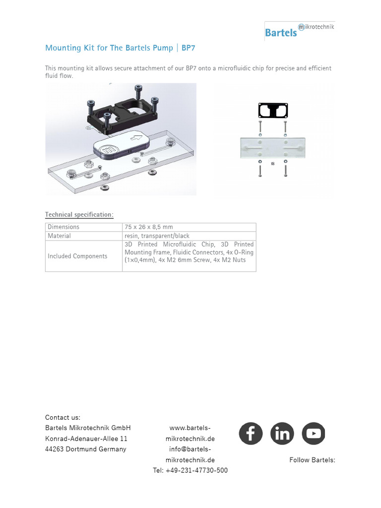 Microfluidic Pump Mounting Kit | PDF | Electrostatic Discharge ...