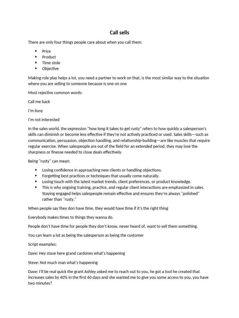 Mastering Sales Calls: Key Strategies | PDF | Sales