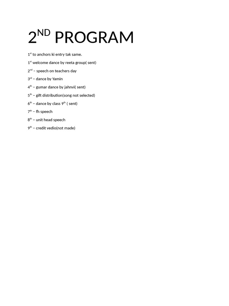 Teachers Day Program Schedule | PDF
