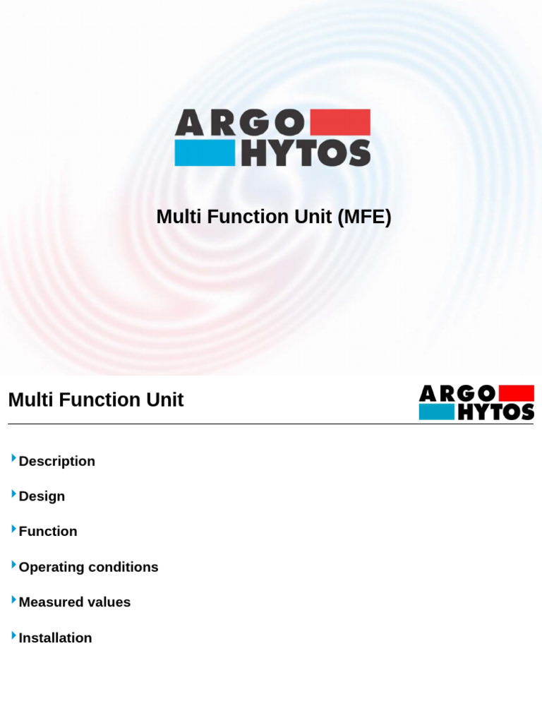 20 MFE Multi-Function-Unit | PDF | Valve | Mechanical Engineering