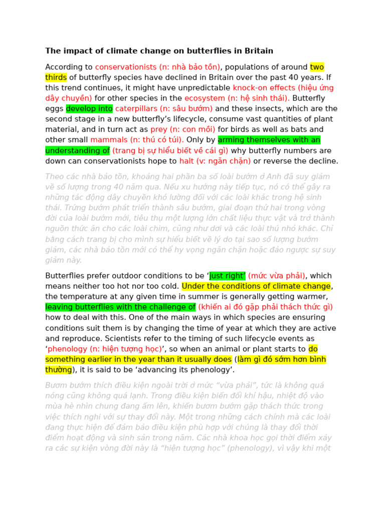 CAN 19 - TEST 4 - PASS 1 - The Impact of Climate Change On Butterflies ...