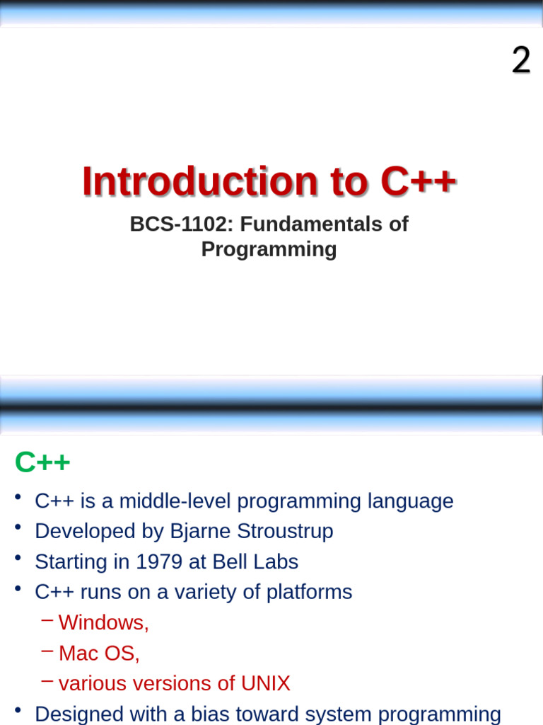 01 Introduction to C++ | PDF | C++ | Ascii
