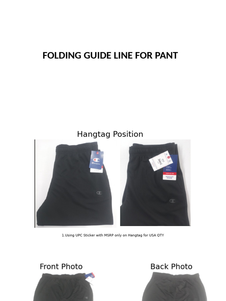 Folding Guide Line For Pant | PDF