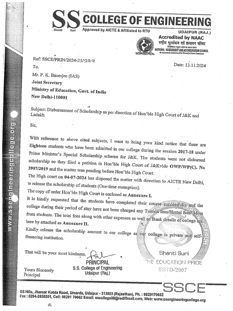 18 Students Letter To SH PK BAnerjee Sir IAS JOINT SECRETARY List-5-6 | PDF
