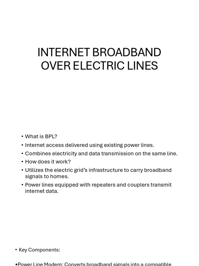 Internet Broadband Over Electric Lines | PDF