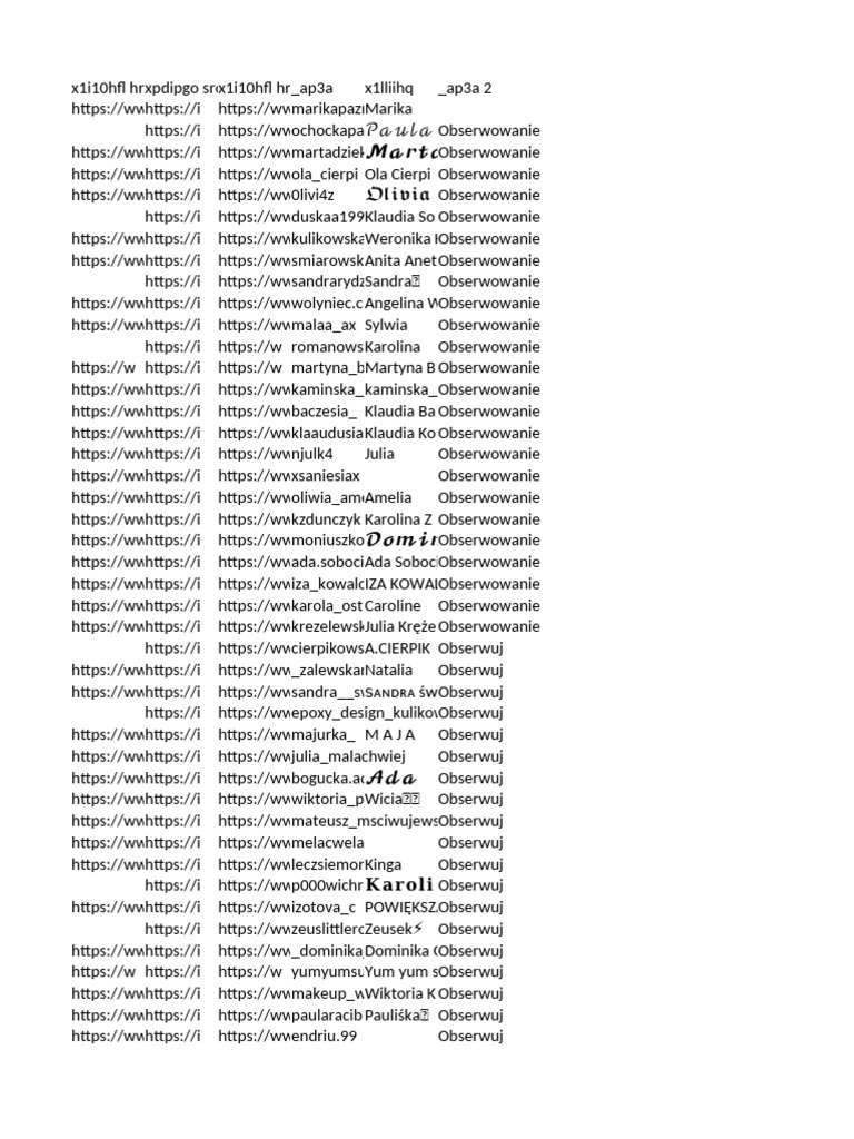List of Users to Follow on Social Media | PDF