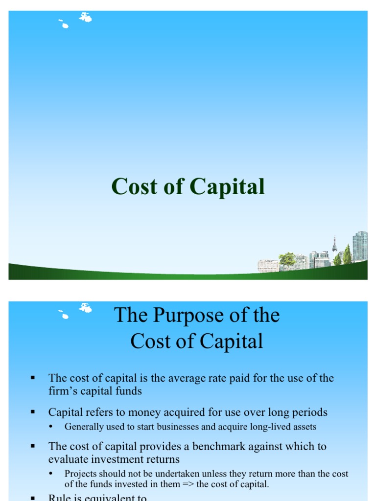 Cost of Capital PPT at Bec Doms On Finance PDF Cost Of Capital
