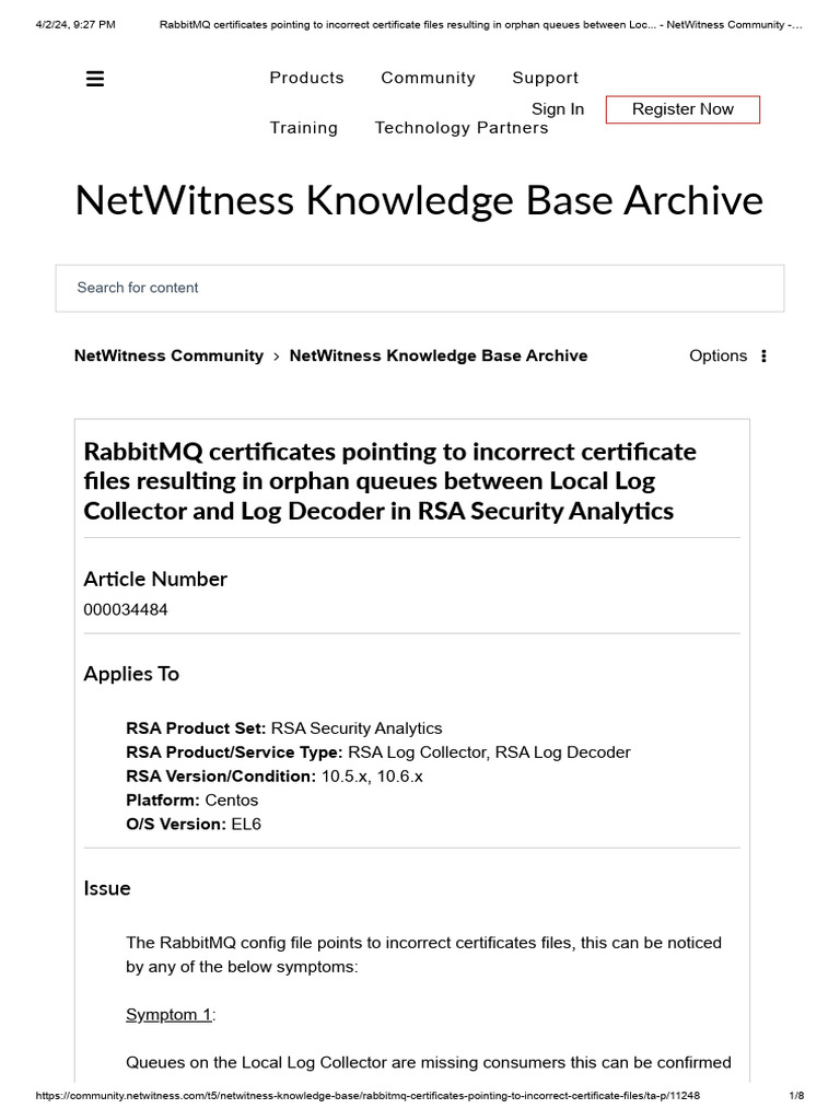 RabbitMQ Certificates Pointing To Incorrect Certificate Files Resulting ...