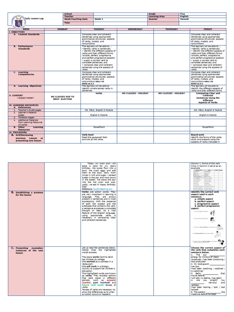 Mastering Verb Aspects in English | PDF | Grammatical Tense | Verb