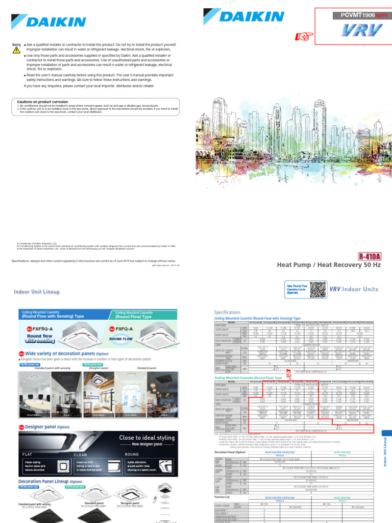 02. Catalogue-Daikin Vrv Indoor | PDF | Duct (Flow) | Air Conditioning
