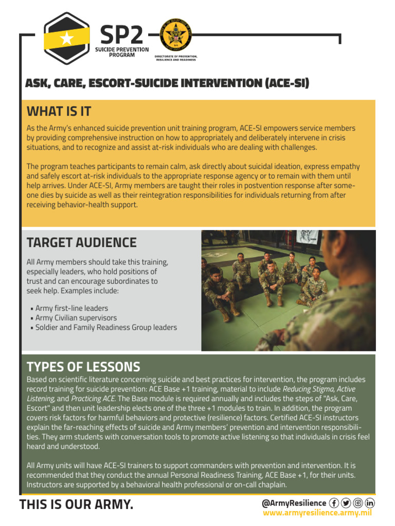 ACE Suicide Prevention Training Overview | PDF | Suicide | Mental Health