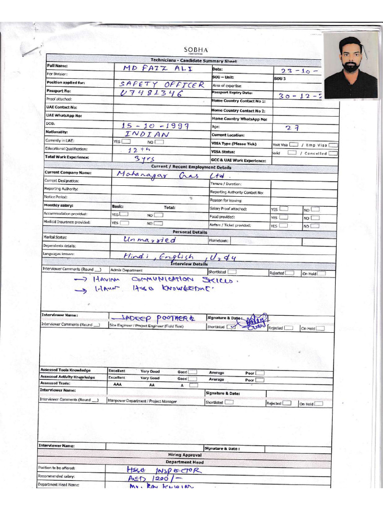 MD Faiz Ali-Form | PDF