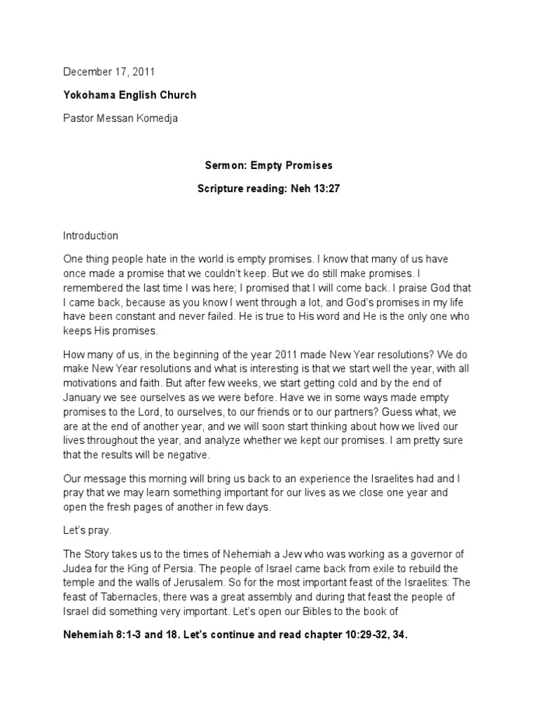 Empty Promises Sin Religious Belief And Doctrine