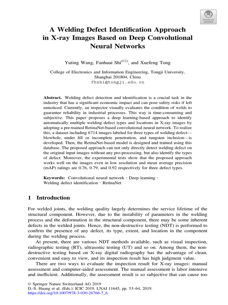 Deep Learning for Welding Defects | PDF | Artificial Neural Network ...