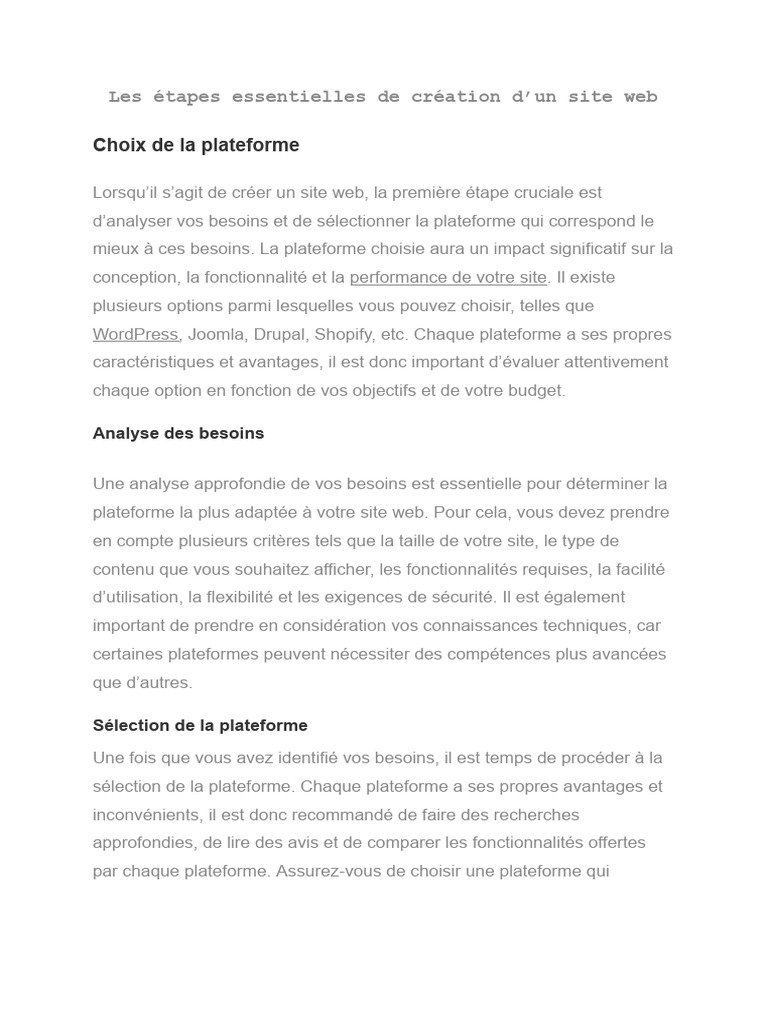 Étapes pour créer un site web efficace | PDF | Optimisation de moteur ...