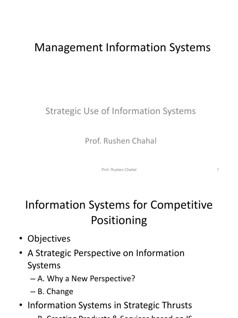 Strategic Management of Information Systems | PDF | Strategic ...