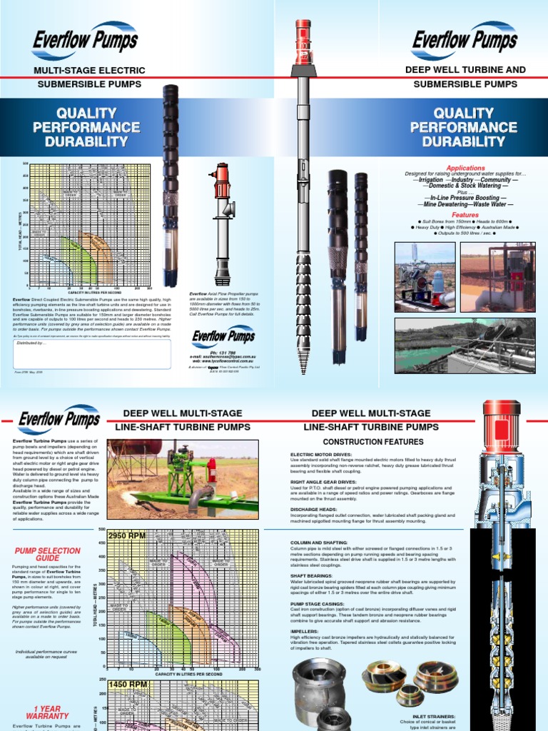 Everflow Multi-Stage Pump Specifications | PDF | Pump | Transmission ...