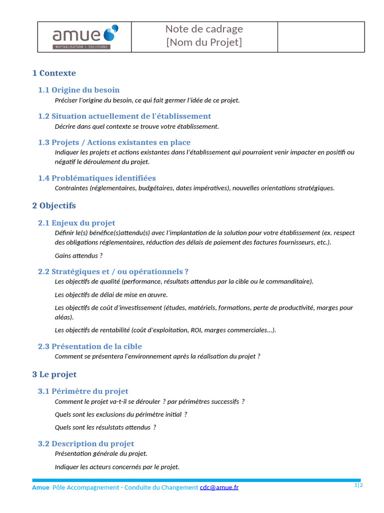 Exemple de note de cadrage projet | PDF | Planification