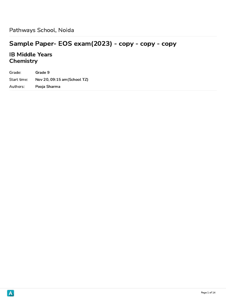 Grade 9 Chemistry EOS Exam Paper | PDF | Hydrogen Peroxide | Water