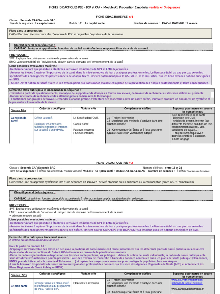 Module A1 : Le Capital Santé en PSE | PDF | Santé publique | Risque