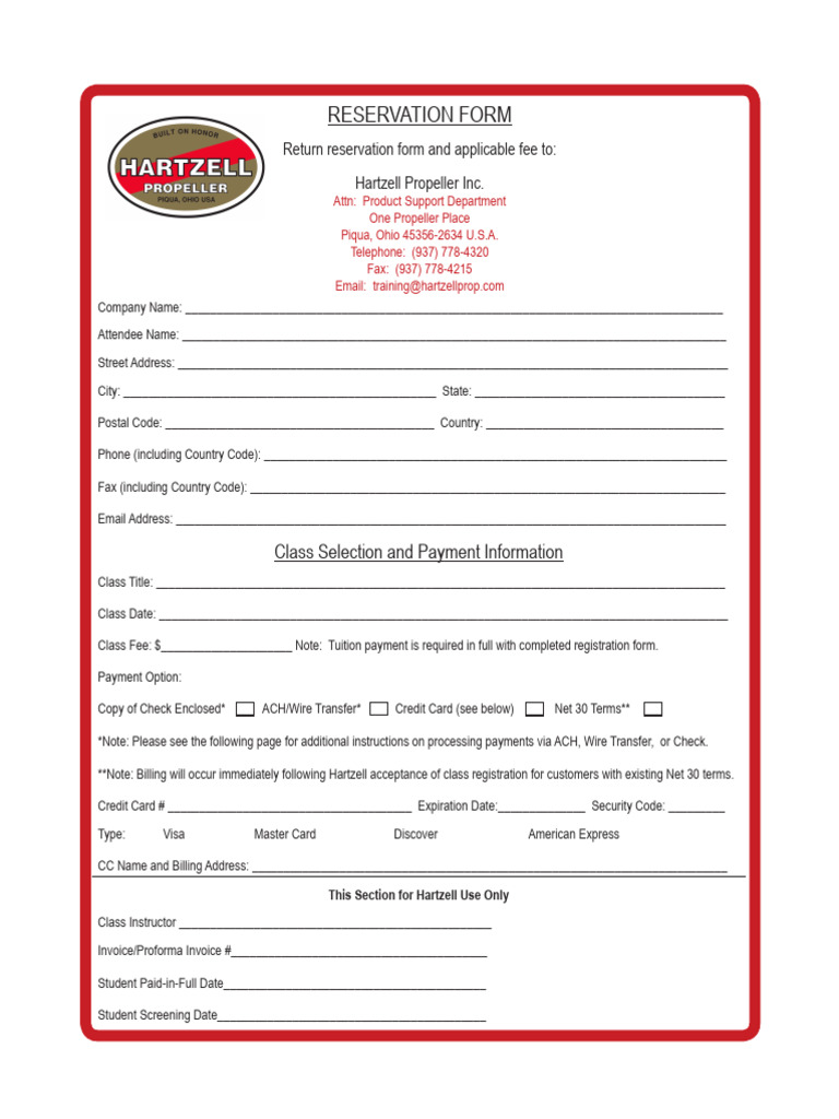 Training Reservation Form - Digital | PDF | Credit Card | Payments
