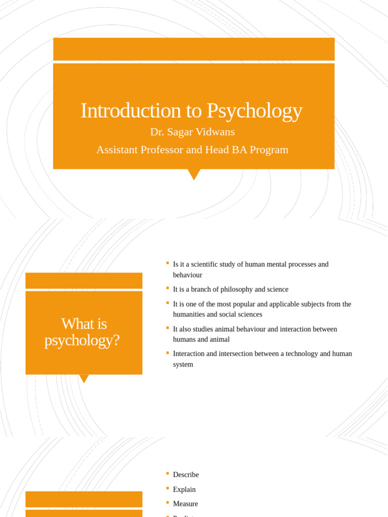 Introduction to Psychology Overview | PDF | Psychology | Psychological ...