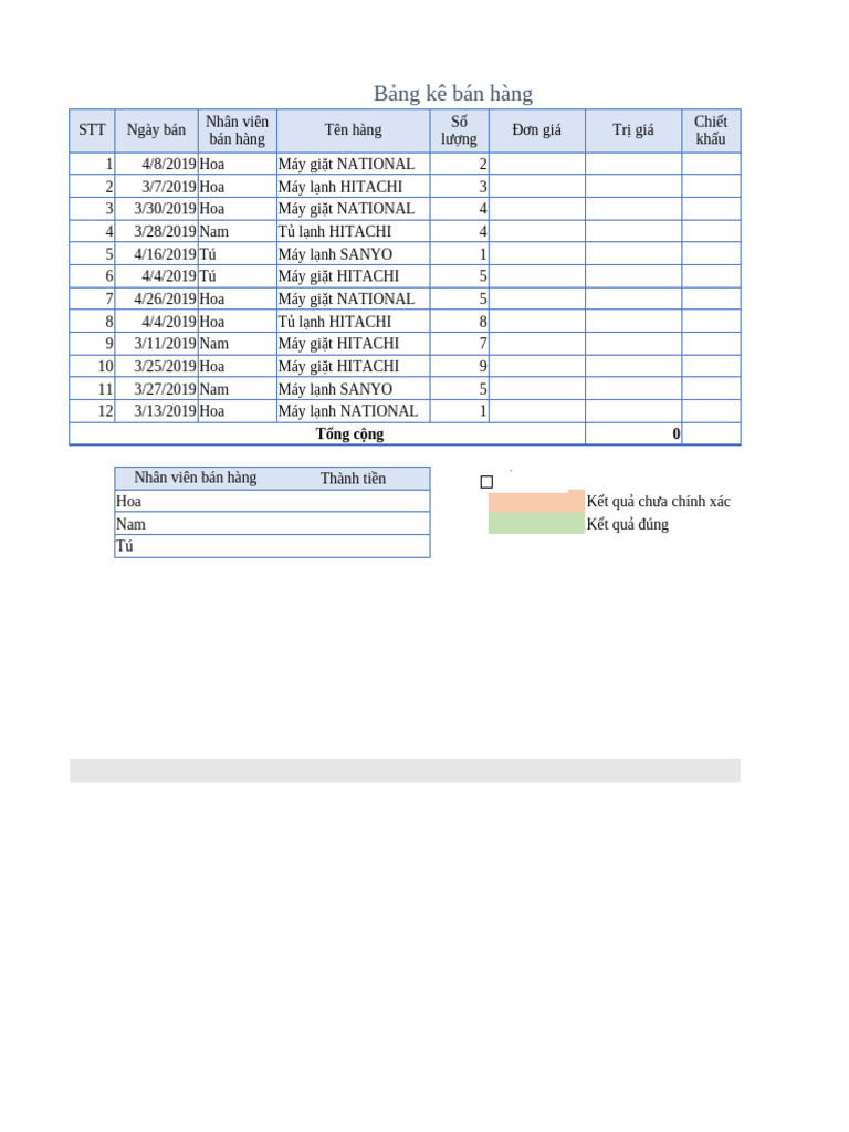 Excel Co Ban Bai Tap 03 BanHang | PDF
