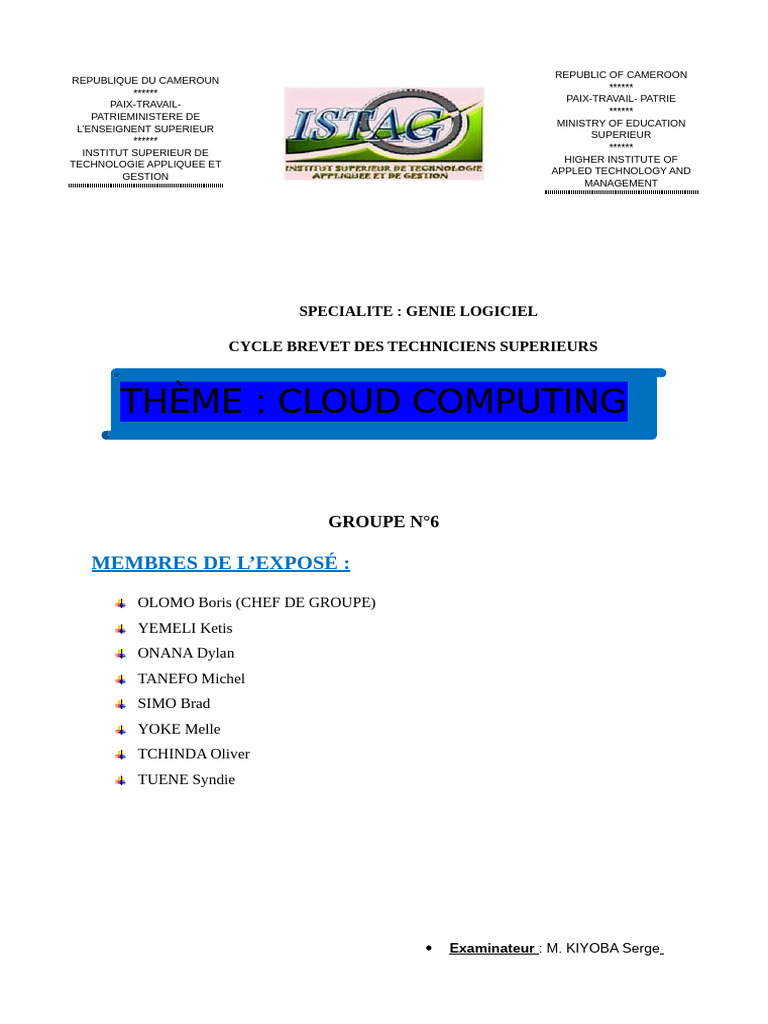 Introduction au Cloud Computing | PDF | Cloud computing | Application
