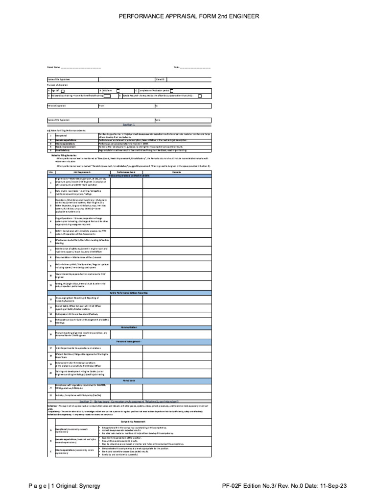 Seafarer Performance Appraisal Guide | PDF