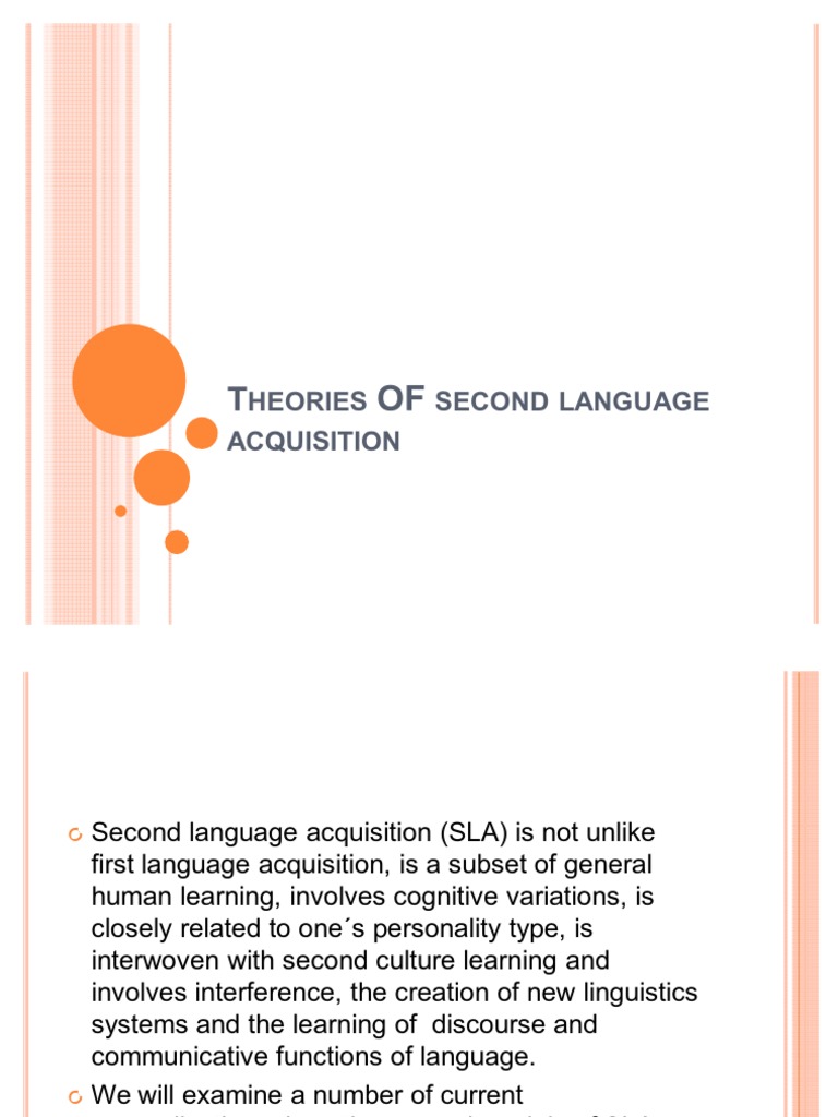 Current Theories Of Second Language Acquisition